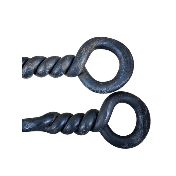 Forged Metal BarBQ Tools Twisted Leaf Design Original Box Texas Signed Set of 2 - Picture 3 of 16